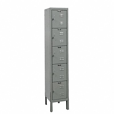 G3792 Box Locker Louvered 1 Wide 5 Tier Gray MPN:U1226-5A-HG