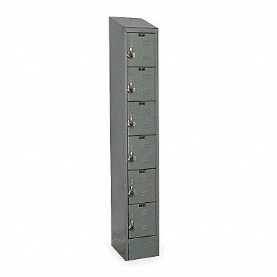 D4833 Box Locker Louvered 1 Wide 6 Tier Gray MPN:URB1258-6ASB-HG