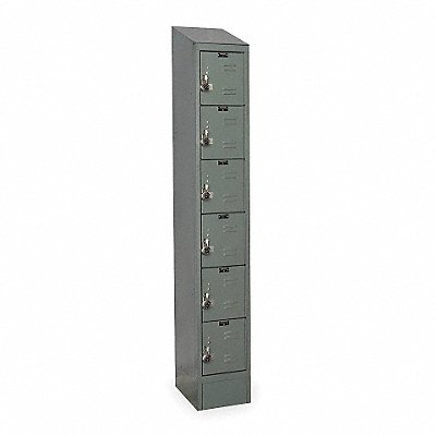 D4835 Box Locker Louvered 1 Wide 6 Tier Gray MPN:URB1288-6ASB-HG