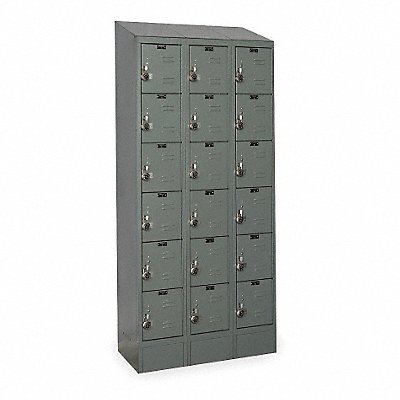 D4832 Box Locker Louvered 3 Wide 6 Tier Gray MPN:URB3228-6ASB-HG