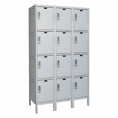 Box Locker Solid 3 Wide 4 Tier Gray MPN:UELBP3518-4PL