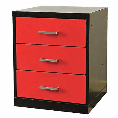 Drawer Pedestal 24 x 24 x 32H Black/Red MPN:FKWP4432-3D-BR-HT