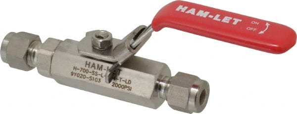 2-Way Manual Ball Valve: 1/4