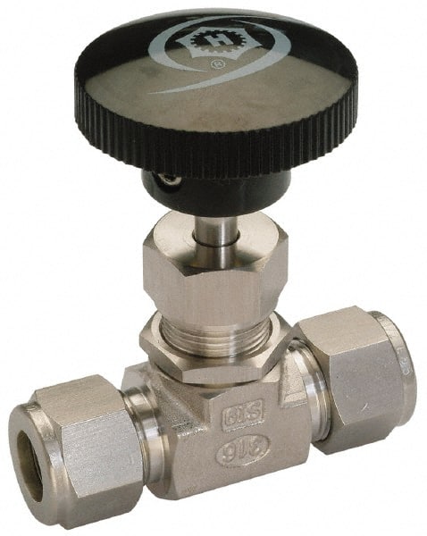 Needle Valve: Round Knob Handle, Straight, 6 mm Pipe, Compression x Compression End MPN:3204837