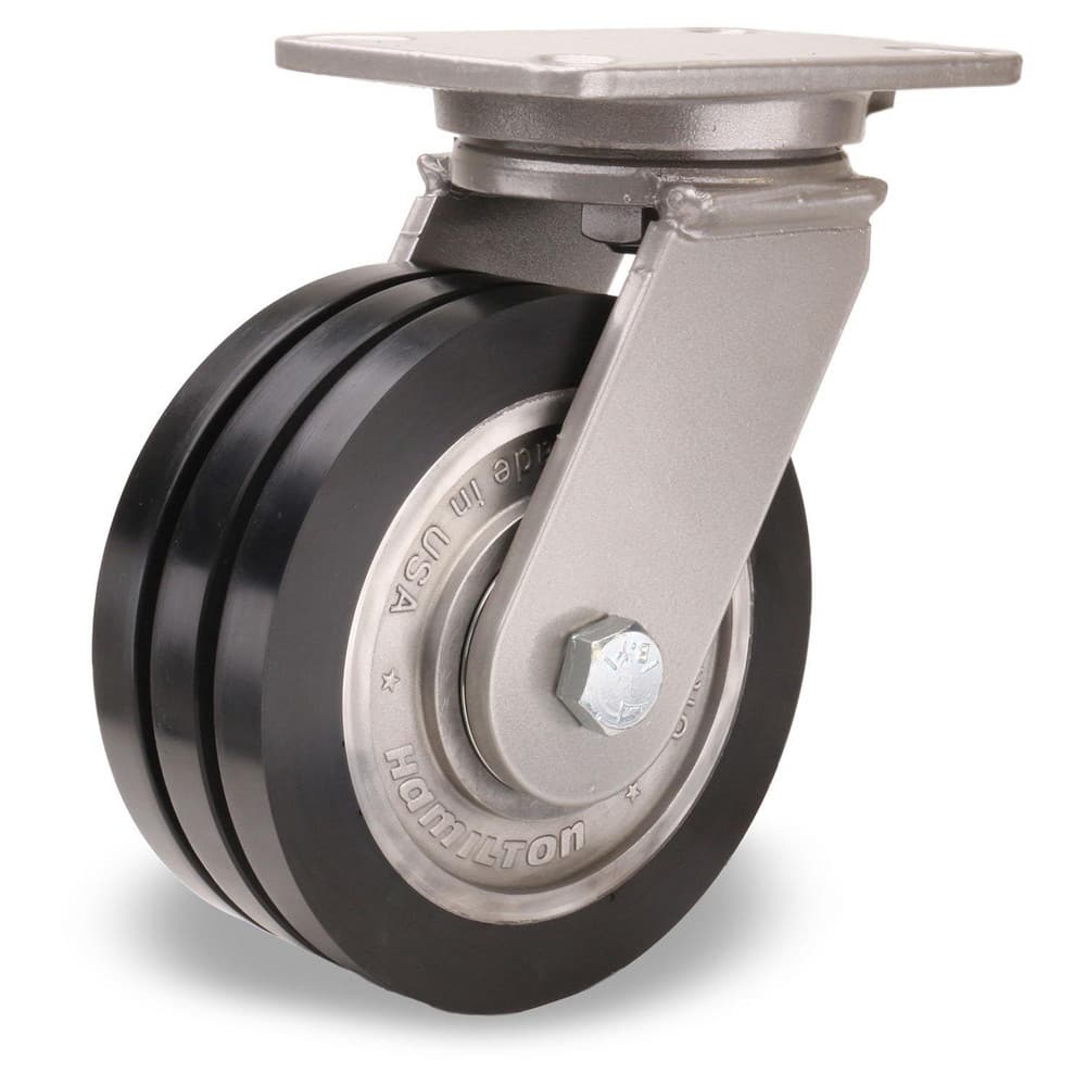 Swivel Top Plate Caster: Polyurethane on Aluminum, 8