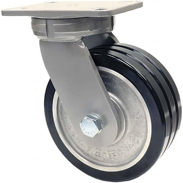 Swivel Top Plate Caster: Polyurethane on Aluminum, 8