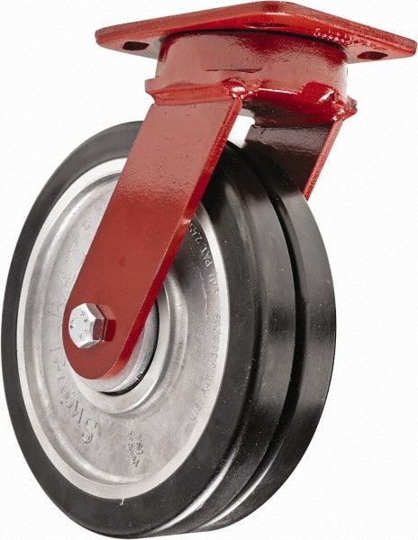 Swivel Top Plate Caster: Polyurethane, 8