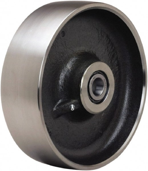 V-Groove Caster Wheel: Forged Steel, 2.1875