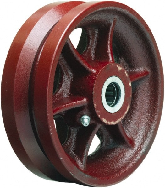 V-Groove Caster Wheel: Cast Iron, 0.75