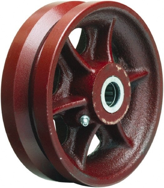 V-Groove Caster Wheel: Cast Iron, 0.625