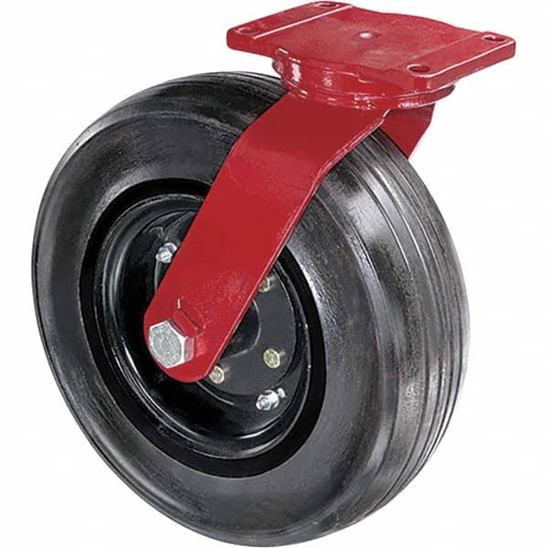 Swivel Top Plate Caster: Rubber, 16