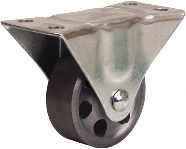 Rigid Top Plate Caster: Cast Iron, 2-1/2