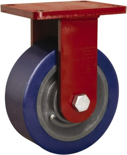 Rigid Top Plate Caster: Polyurethane Mold on Forged Steel, 8