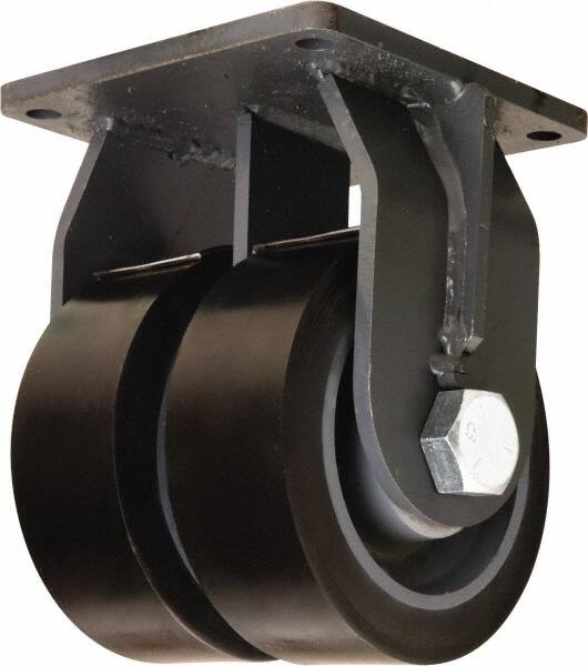 Rigid Top Plate Caster: Polyurethane Mold on Forged Steel, 8