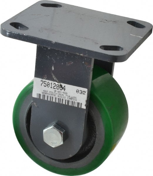 Rigid Top Plate Caster: Polyurethane, 4