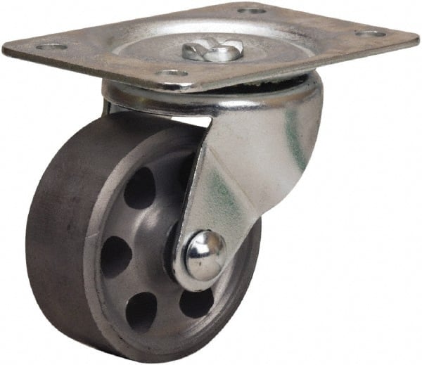 Swivel Top Plate Caster: Cast Iron, 2-1/2