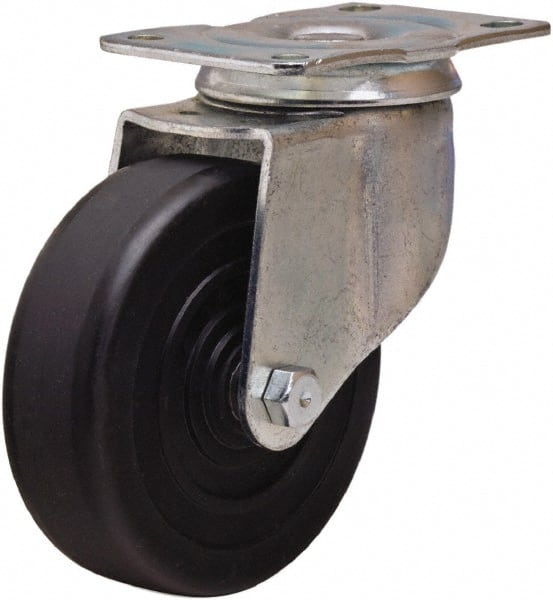 Swivel Top Plate Caster: Hard Rubber, 4