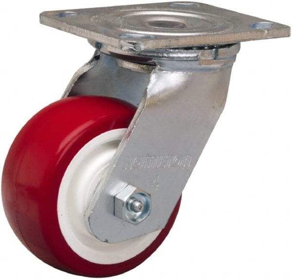 Swivel Top Plate Caster: Polyurethane Mold on Polypropylene, 4