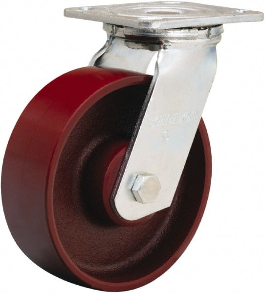 Swivel Top Plate Caster: Cast Iron, 6