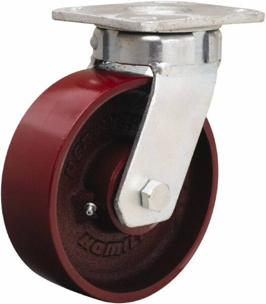 Swivel Top Plate Caster: Cast Iron, 6