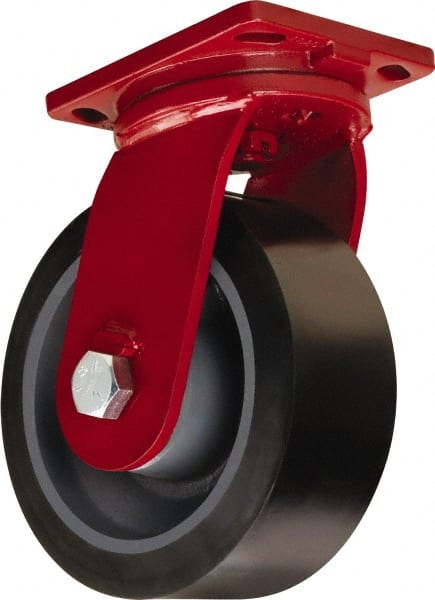 Swivel Top Plate Caster: Polyurethane Mold on Forged Steel, 12