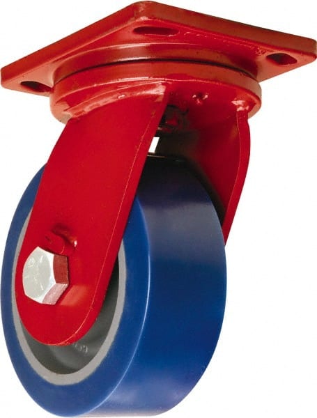 Swivel Top Plate Caster: Polyurethane Mold on Forged Steel, 8