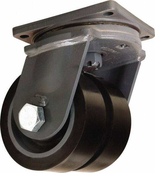 Swivel Top Plate Caster: Polyurethane Mold on Forged Steel, 8