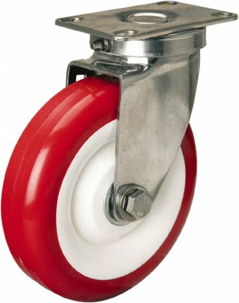 Swivel Top Plate Caster: Polyurethane Mold on Polypropylene, 5