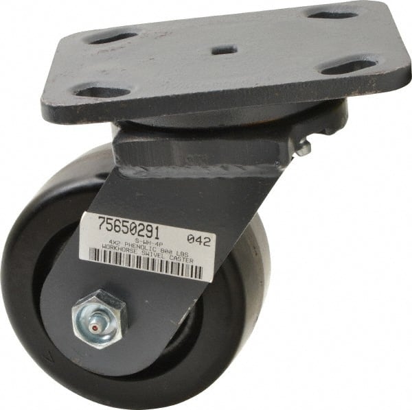 Swivel Top Plate Caster: Phenolic, 4