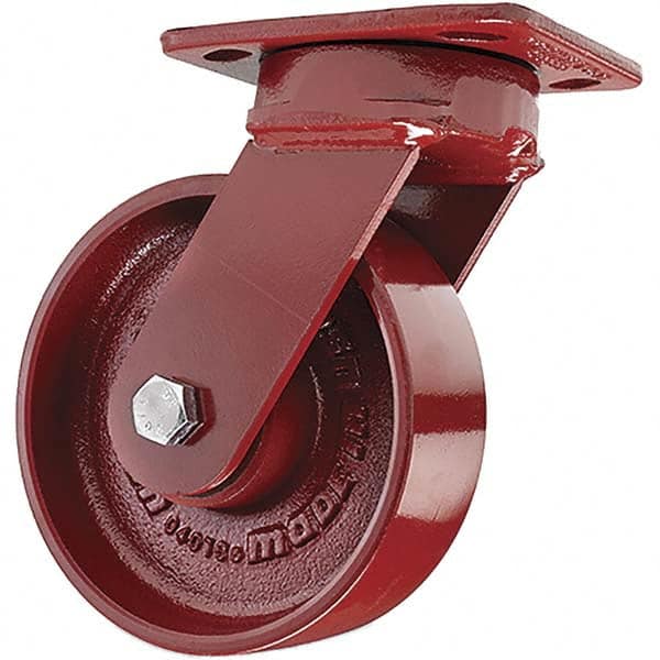 Swivel Top Plate Caster: Cast Iron, 5