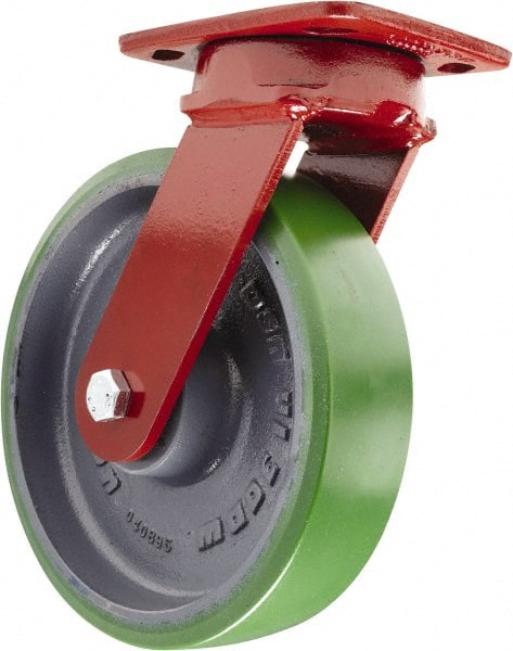 Swivel Top Plate Caster: Polyurethane, 8