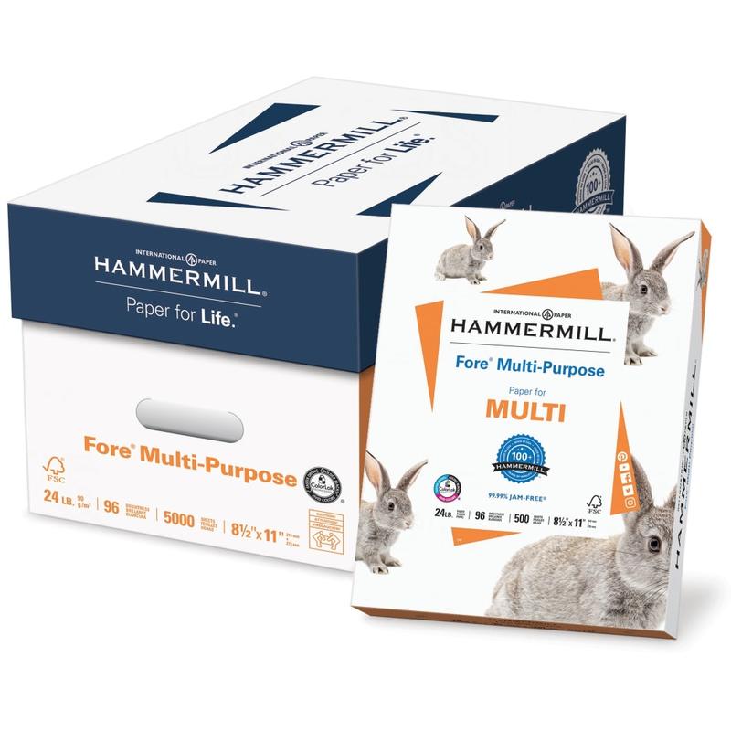 Hammermill Fore MP Multi-Use Printer & Copy Paper, 10 Reams, White, Letter (8.5in x 11in), 24 Lb, 5000 Sheets Per Case, 96 Brightness MPN:HAM103283