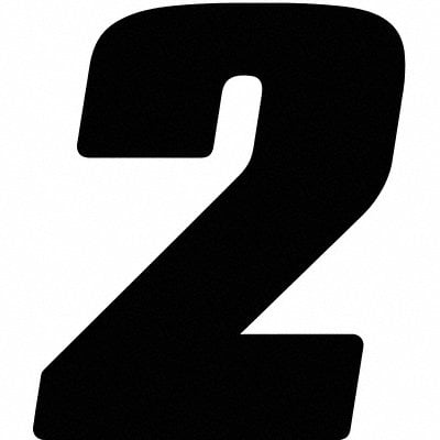 Number Label Blk Vinyl 4in. H No 2 PK12 MPN:DB412B-2