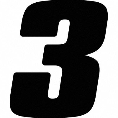 Number Label Blk Vinyl 4in. H No 3 PK12 MPN:DB412B-3