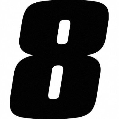 Number Label Blk Vinyl 4in. H No 8 PK12 MPN:DB412B-8