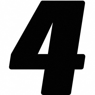 Number Label Blk Vinyl 4 in H No 4 PK3 MPN:DB43B-4