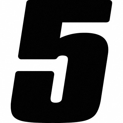 Number Label Blk Vinyl 4 in H No 5 PK3 MPN:DB43B-5