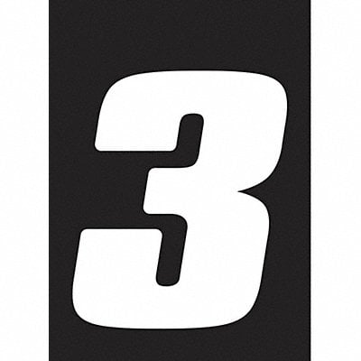 Number Label Wht Vinyl 4 in H No 3 PK3 MPN:DB43W-3