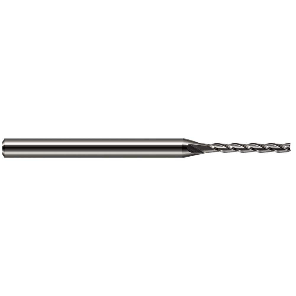 Square End Mill: 0.055'' Dia, 0.385'' LOC, 1/8'' Shank Dia, 2-1/2'' OAL, 3 Flutes, Solid Carbide MPN:12755