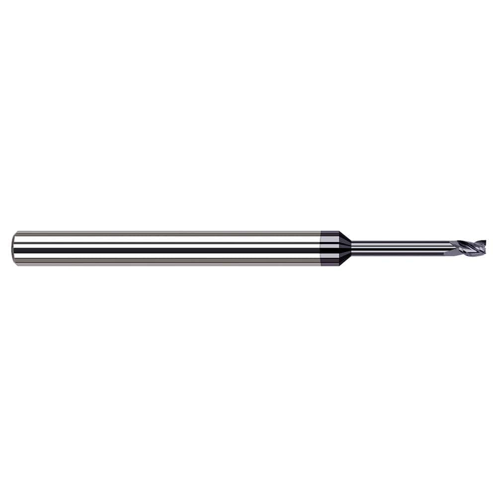 Square End Mill: 0.012'' Dia, 0.018'' LOC, 1/8'' Shank Dia, 2-1/2'' OAL, 3 Flutes, Solid Carbide MPN:34612-C3