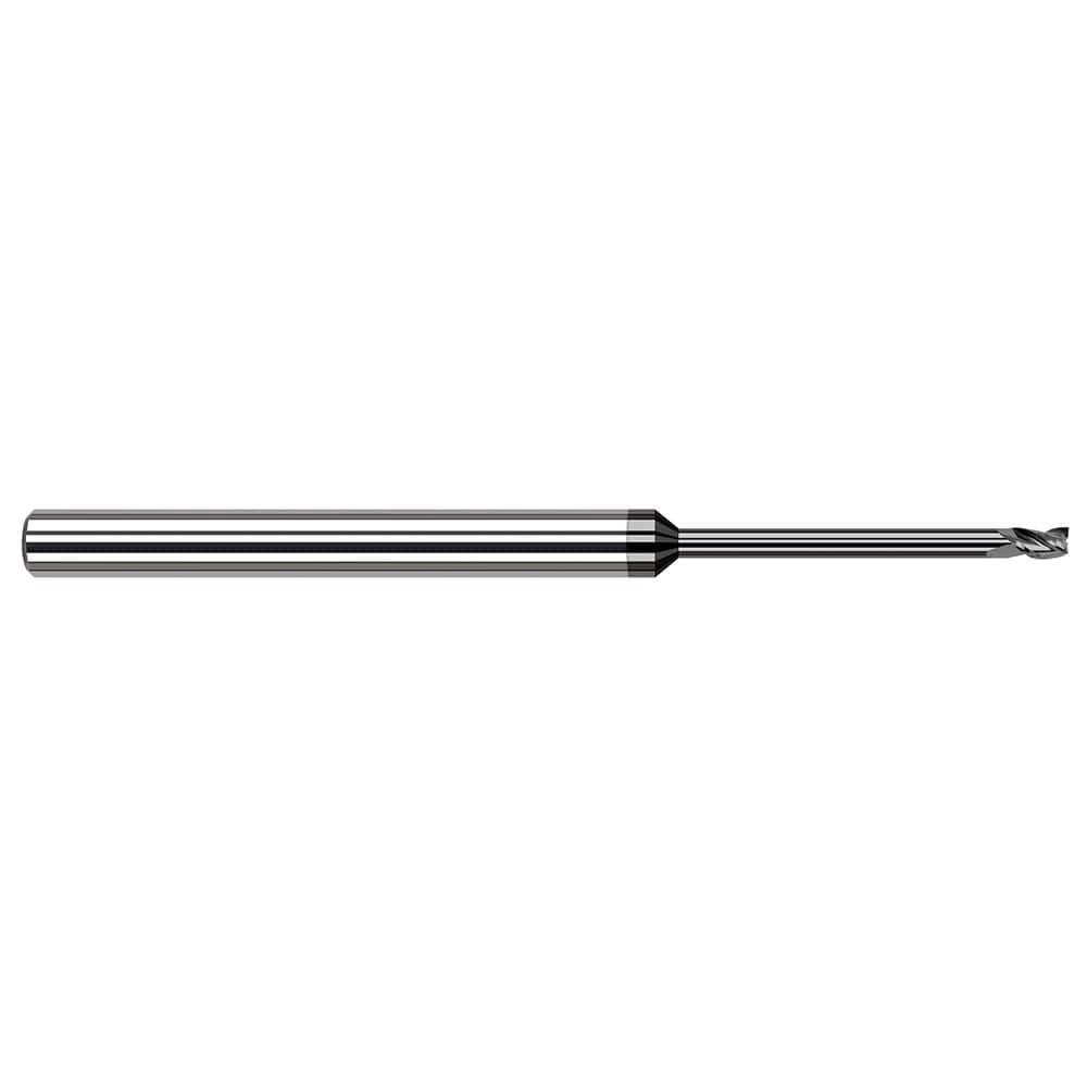 Square End Mill: 1/64'' Dia, 0.022'' LOC, 1/8'' Shank Dia, 2-1/2'' OAL, 3 Flutes, Solid Carbide MPN:35415-C4