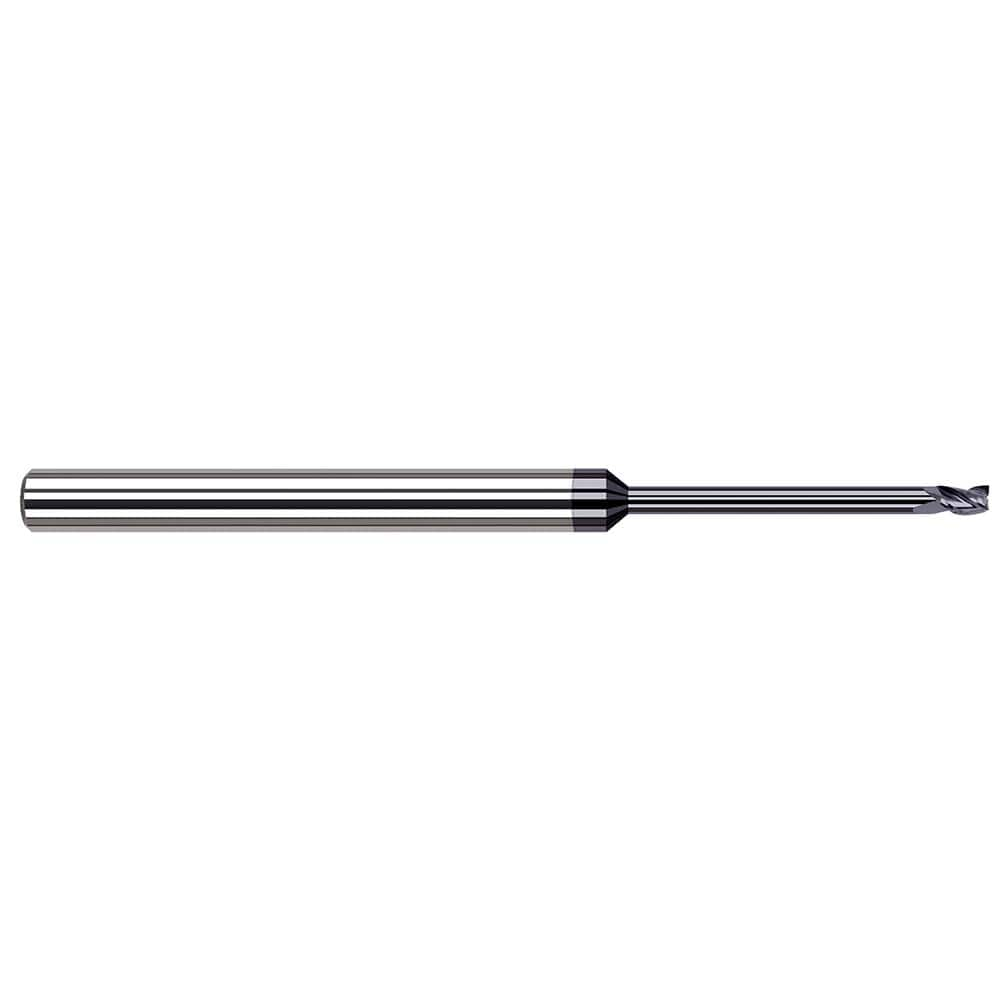 Square End Mill: 0.045'' Dia, 0.067'' LOC, 1/8'' Shank Dia, 2-1/2'' OAL, 3 Flutes, Solid Carbide MPN:35445-C3