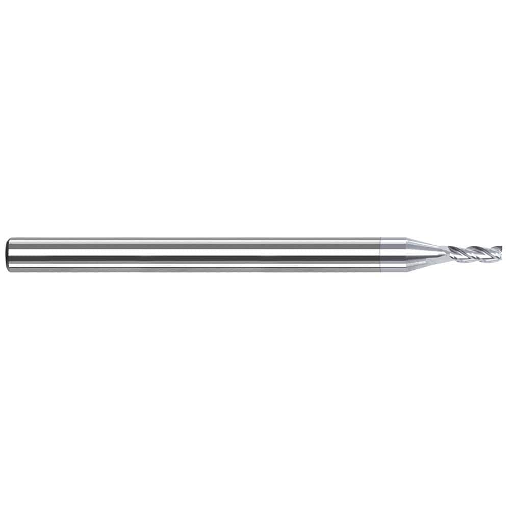 Square End Mill: 3/64'' Dia, 3/16'' LOC, 1/8'' Shank Dia, 2-1/2'' OAL, 3 Flutes, Solid Carbide MPN:857247-C8