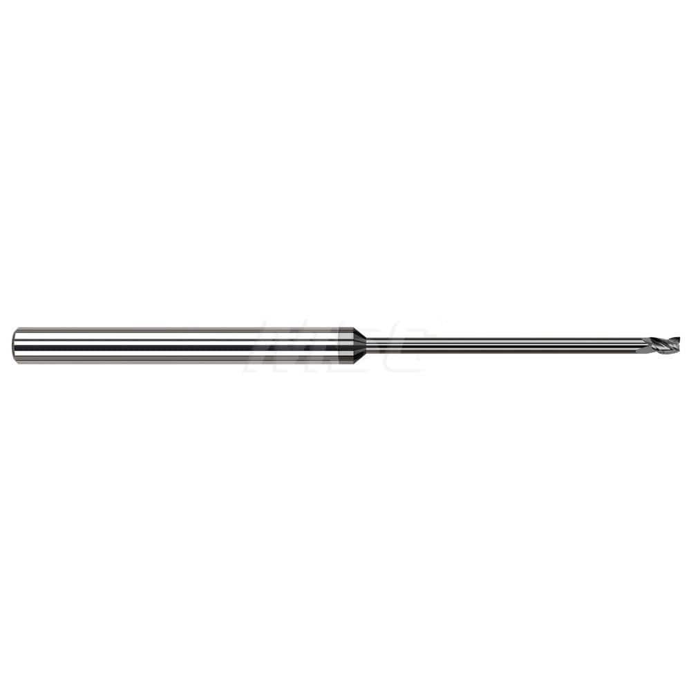 Square End Mill: 1/32'' Dia, 0.046'' LOC, 2.5'' OAL, 3 Flutes, Solid Carbide MPN:977331-C4