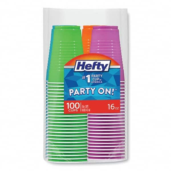 Easy Grip Disposable Plastic Party Cups, 16 oz, Assorted, 100/Pack, 4Pk/Carton MPN:RFPC21637CT