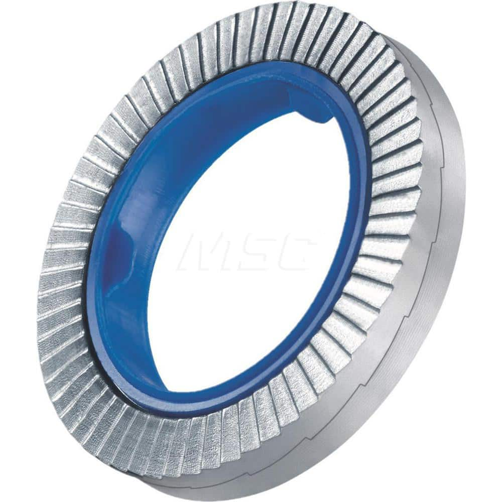 Wedge Lock Washer: 25.4 mm OD, 12.5 mm ID, Steel, DIN 1.1191, Zinc-Plated MPN:HKB-12