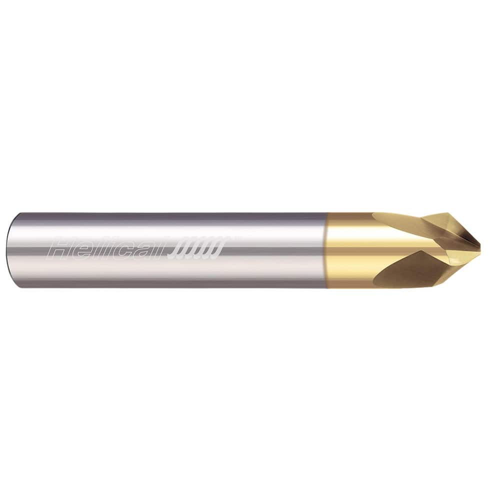 Chamfer Mills, Cutter Head Diameter (Decimal Inch): 0.1250 , End Type: Single , Included Centerline Angle: 50 , Included Side Angle: 40  MPN:84597