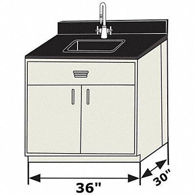 Base Cabinet Silver Beige 2 Doors 36 W MPN:70621