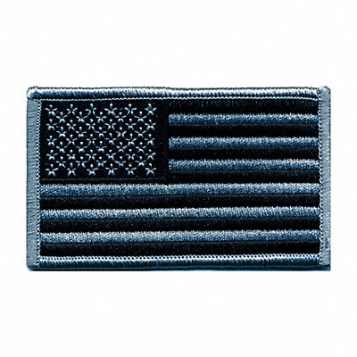 Embroidered Patch U.S. Flag Silver/Black MPN:0042