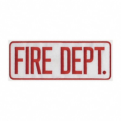 Embroidered Patch Fire Dept. Red on Wht MPN:10060